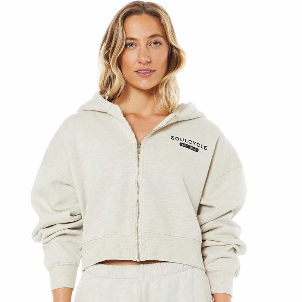 Soul Cycle Marissa Crop Zip Hoodie Small